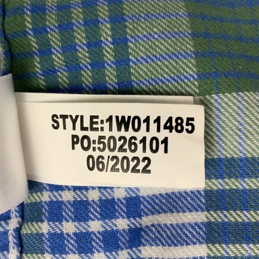 Vineyard Vines Island Twill Plaid Shirt Mens Size 2XL Blue Green Plaid Stretch - Picture 8 of 8
